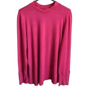 Rafaella Red long sleeve Sweater snap sleeve New with tags 2XL